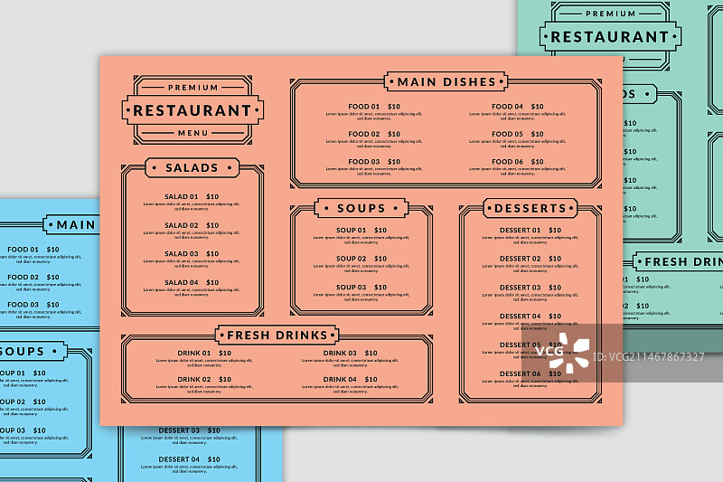 餐厅菜单模板俯视图图片素材