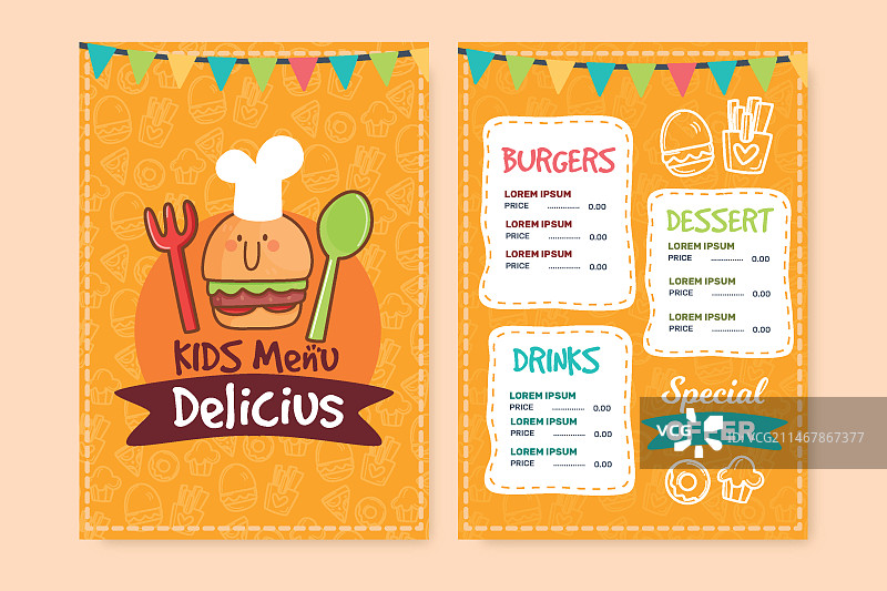 美味餐厅菜单模板图片素材