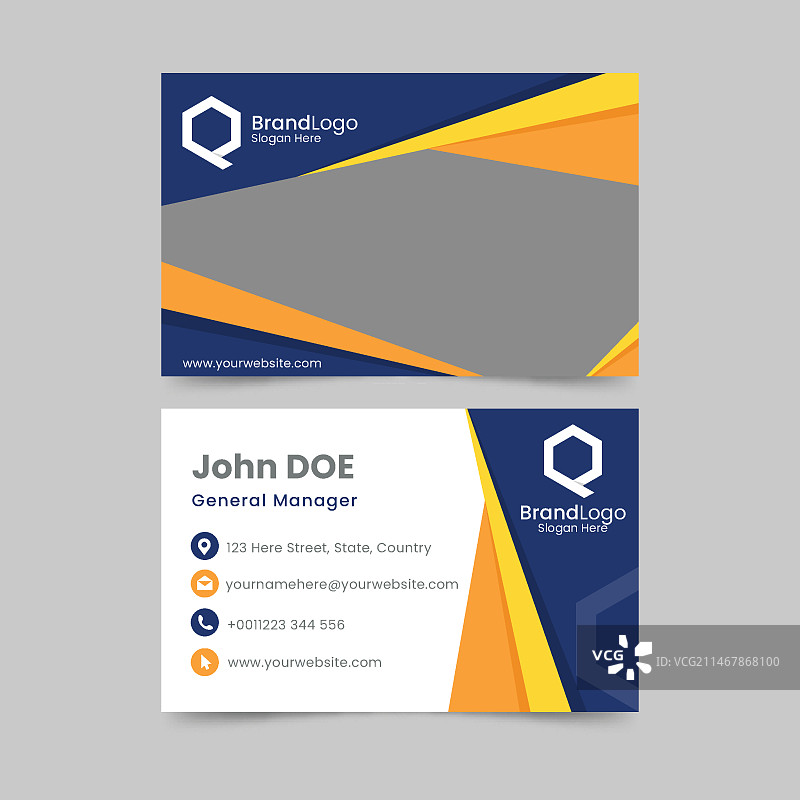 带照片的抽象名片模板图片素材