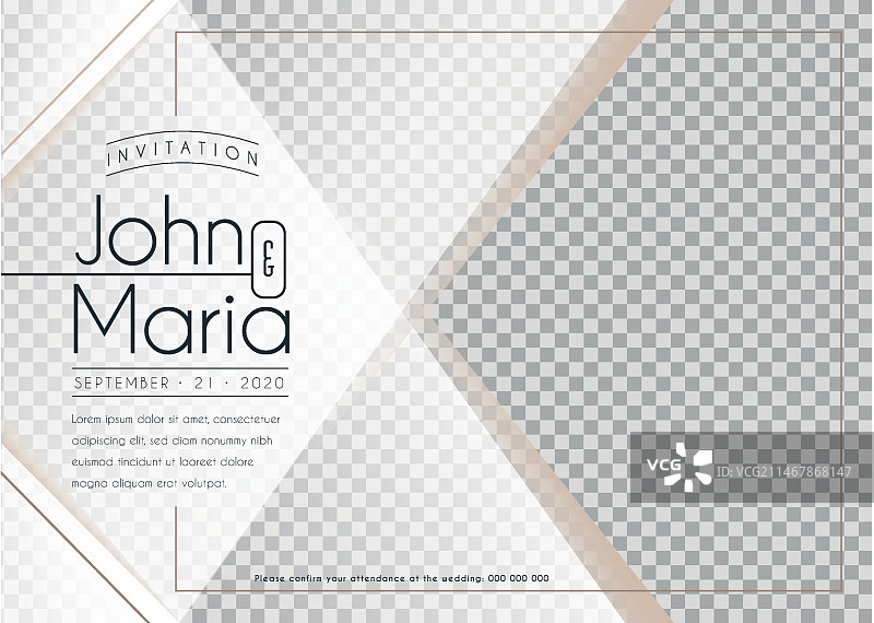 带照片的婚礼邀请函模板图片素材