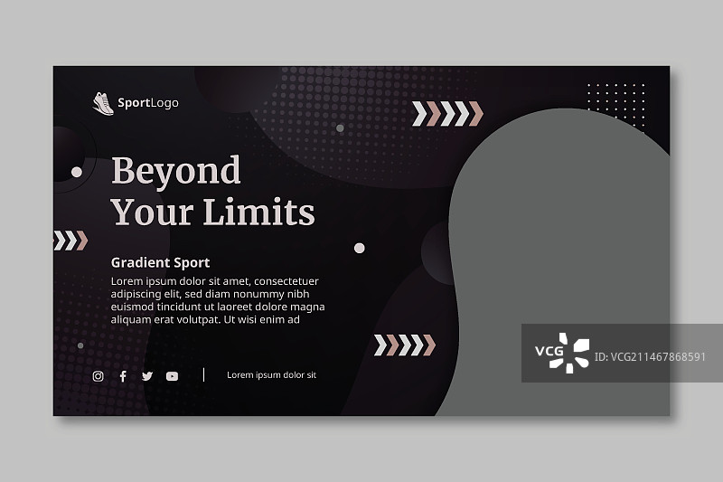 渐变运动banner模板图片素材