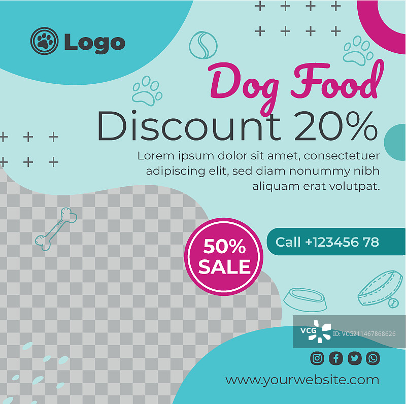 方形狗粮宣传单图片素材