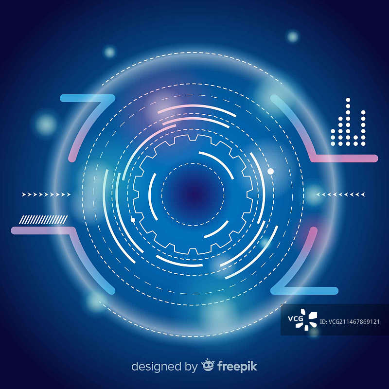 具有渐变风格的未来主义HUD界面图片素材