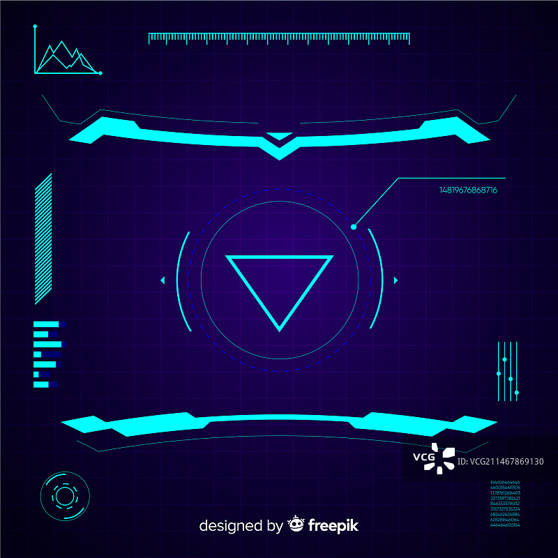 具有渐变风格的未来主义HUD界面图片素材