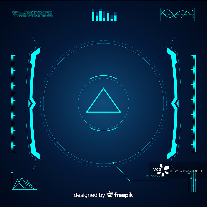 具有渐变风格的未来主义HUD界面图片素材