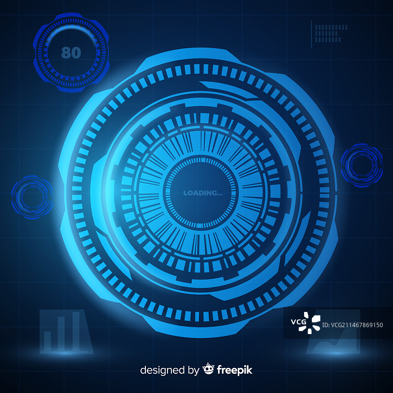 具有渐变风格的未来主义HUD界面图片素材