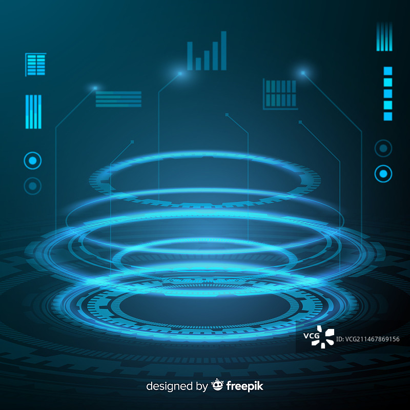 具有渐变风格的未来主义HUD界面图片素材