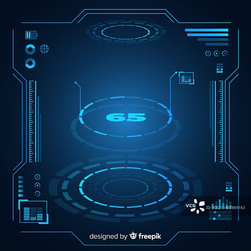 具有渐变风格的未来主义HUD界面图片素材