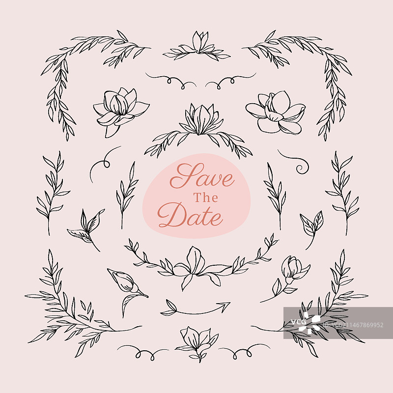 精美花卉婚礼logo图片素材