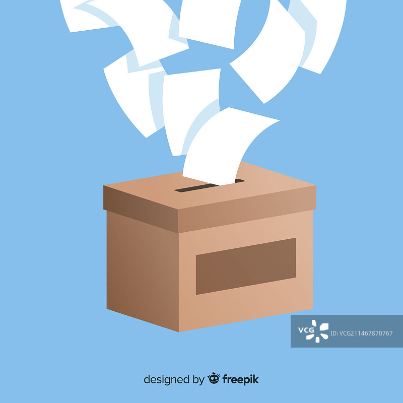扁平风格的现代投票箱图片素材
