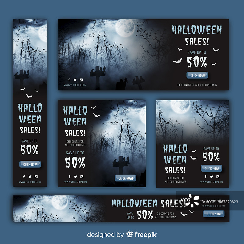 万圣节网络促销banner合集图片素材