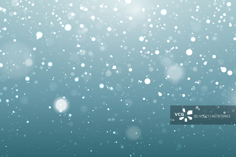 具有散景元素的逼真降雪背景图片素材