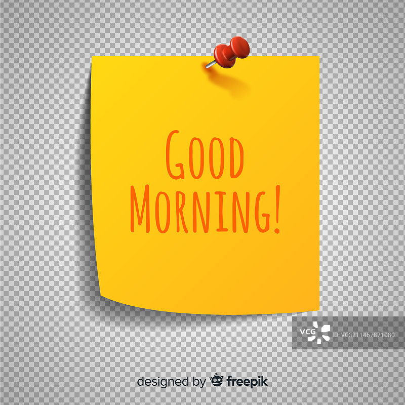 透明背景上的逼真便签图片素材