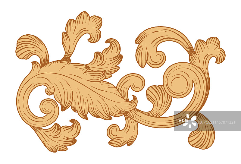 巴洛克风格的观赏棕褐色边框图片素材