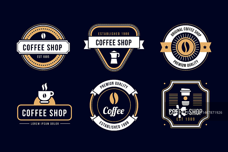 咖啡店复古Logo合集图片素材
