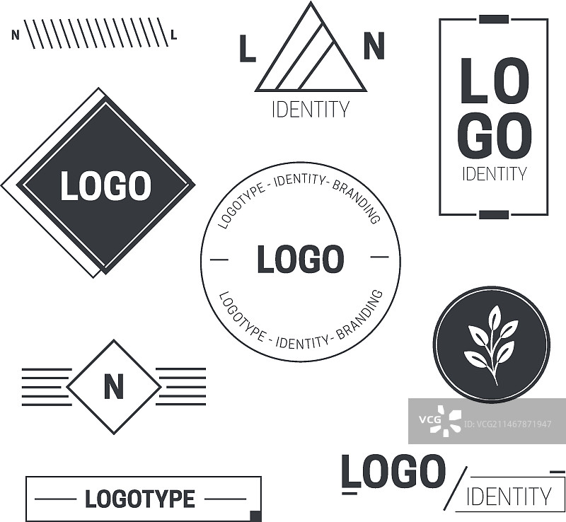 双色简约logo元素合集图片素材