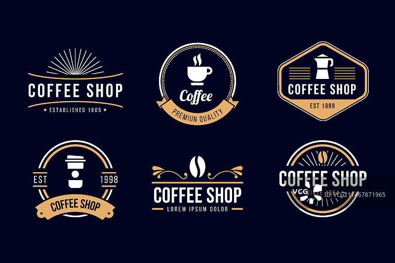 咖啡店复古logo合集图片素材