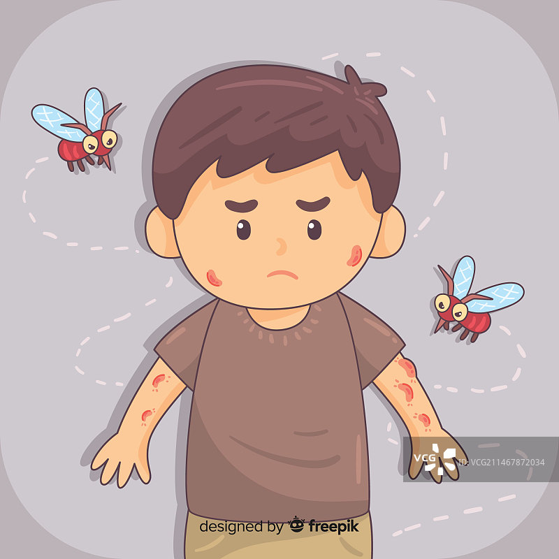 手绘蚊虫叮咬图片素材
