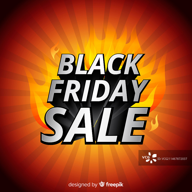 具有扁平设计的现代黑色星期五促销活动图片素材