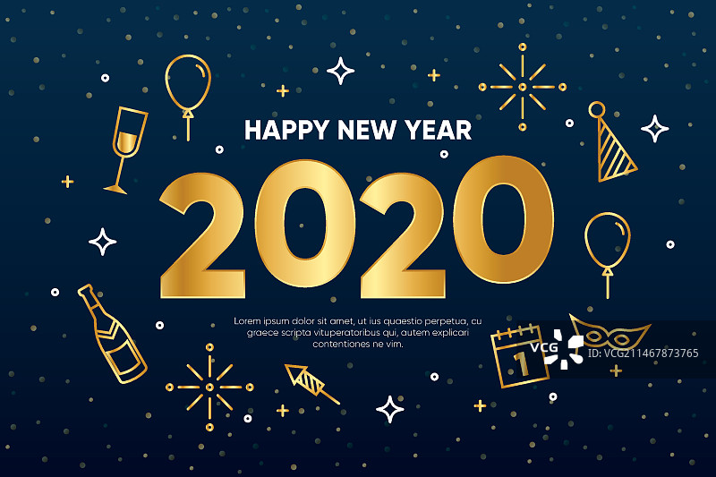 2020新年轮廓背景图片素材