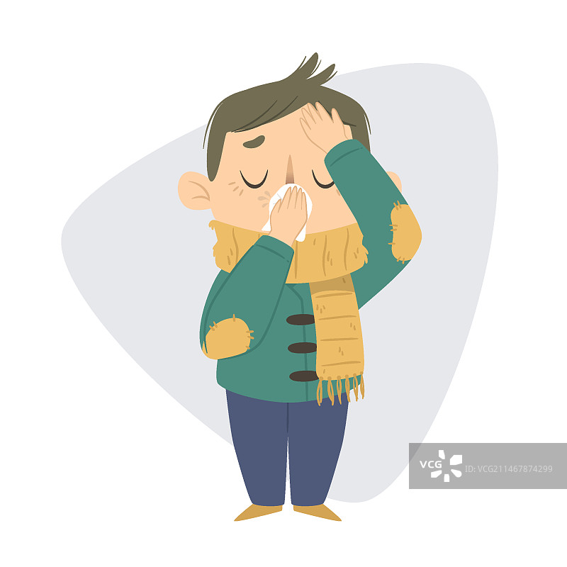 感冒头痛的人图片素材