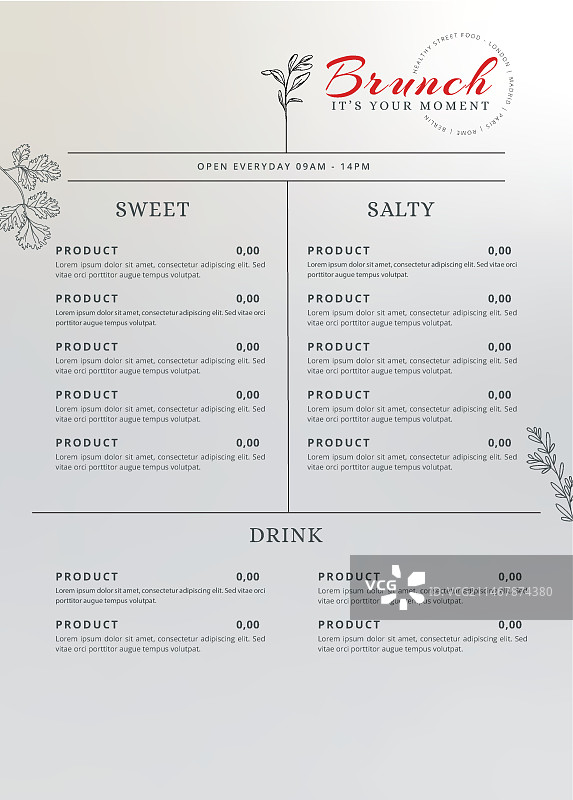 带照片的手绘乡村餐厅菜单模板雕刻图案图片素材