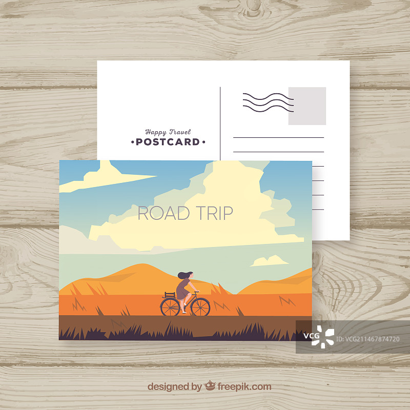 旅行概念明信片模板图片素材