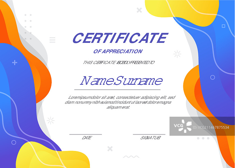 现代渐变荣誉证书图片素材