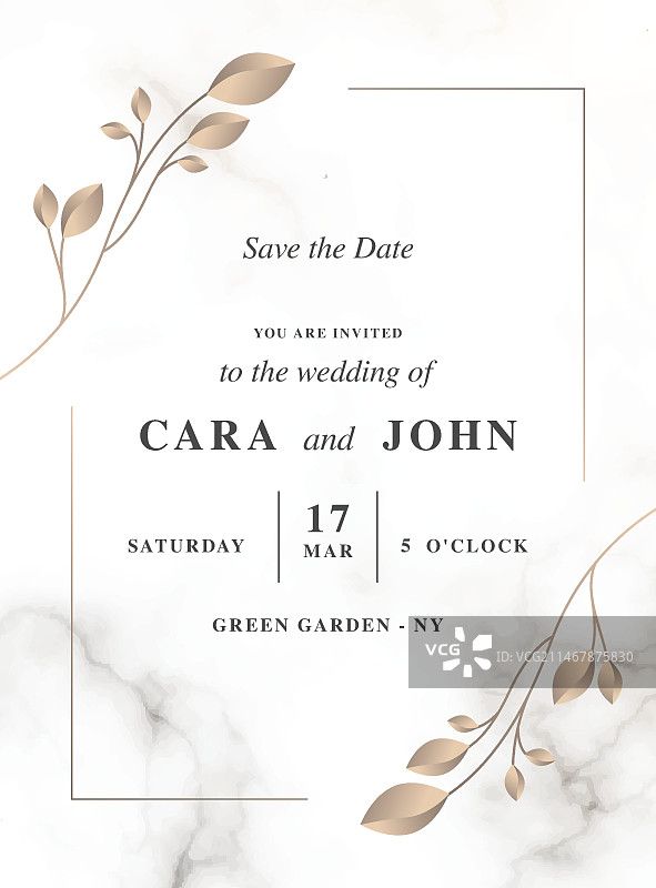 婚礼大理石卡片模板图片素材