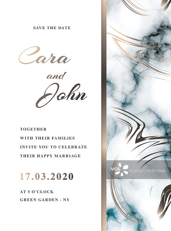 婚礼大理石卡片模板设计图片素材