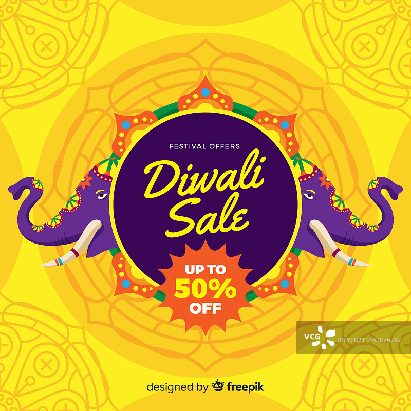 排灯节快乐促销背景图片素材