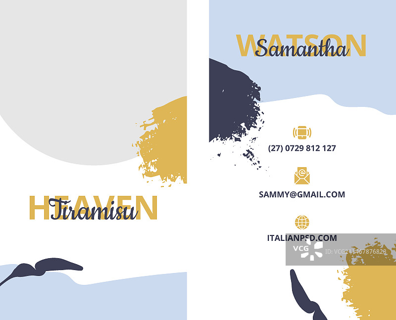 意大利美食双面竖版名片模板图片素材