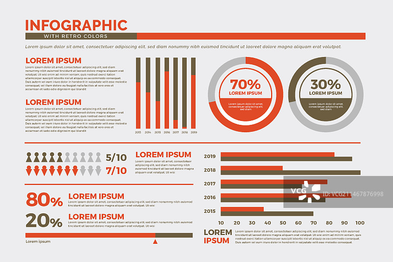 复古配色信息图合集图片素材