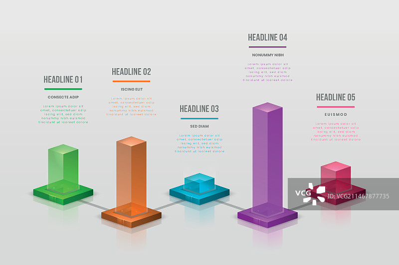 彩色柱状信息图图片素材