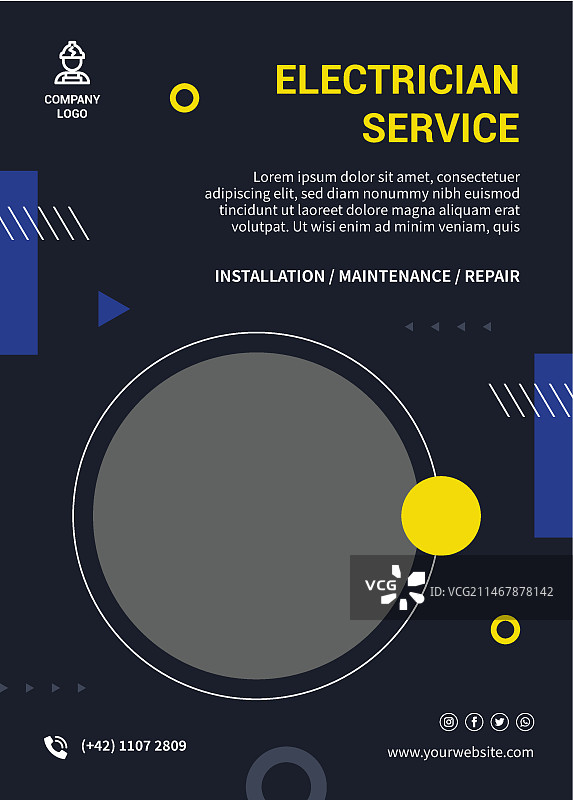 电工服务海报模板图片素材