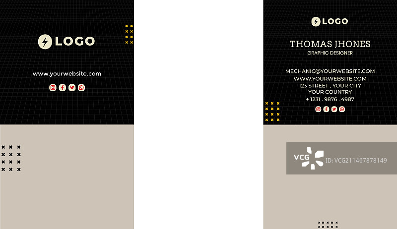 电工双面名片图片素材