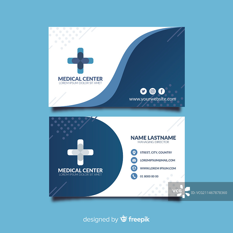 现代风格的医疗名片模板图片素材