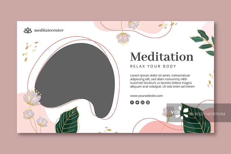 冥想与正念banner模板图片素材