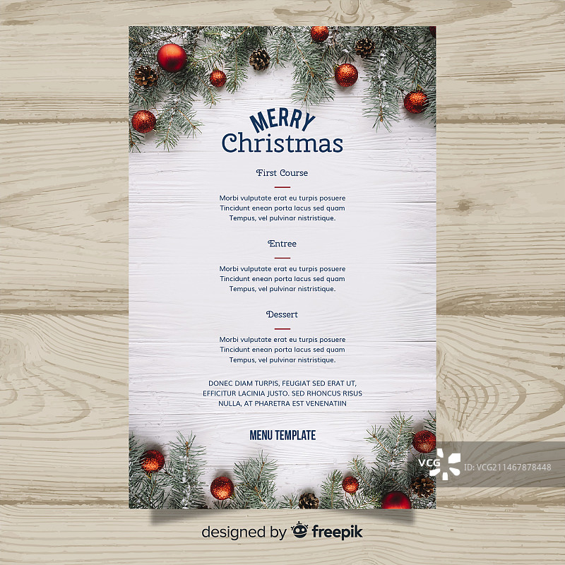 带照片的圣诞菜单模板图片素材