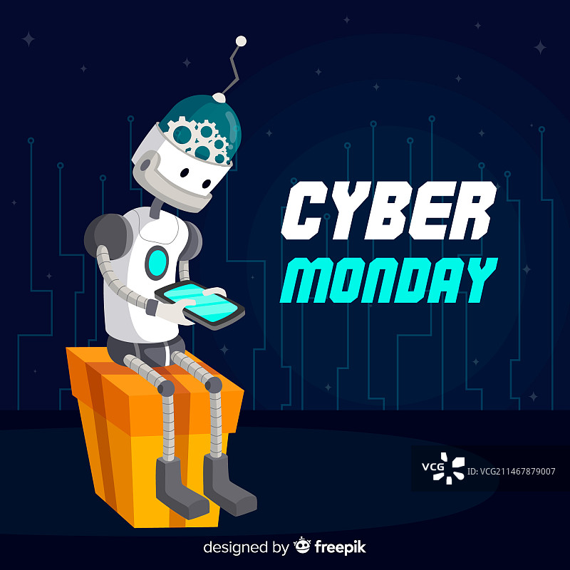 网络星期一机器人图片素材