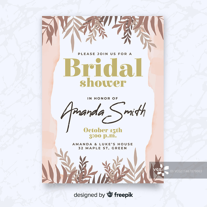 新娘送礼会邀请函图片素材