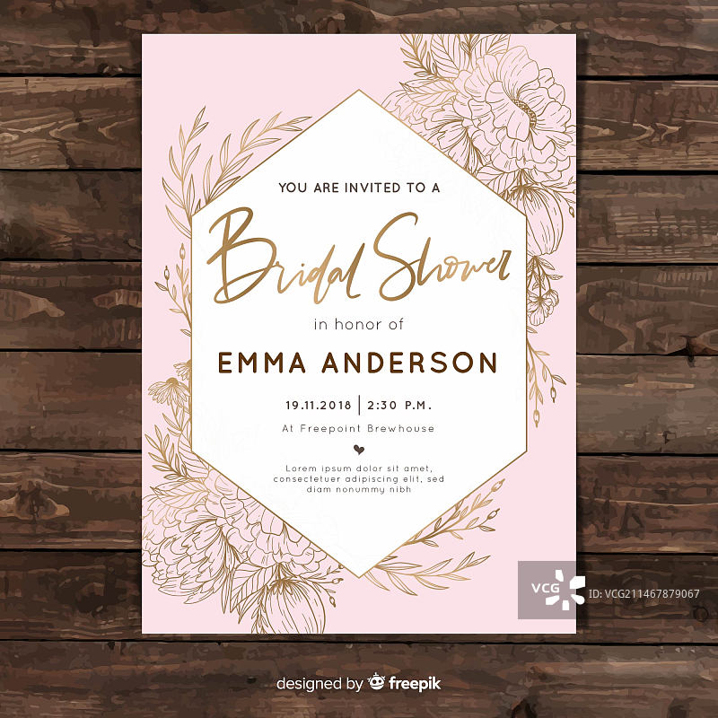 新娘送礼会邀请函图片素材