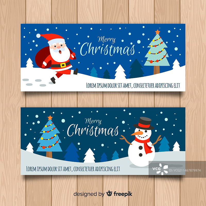 圣诞手绘人物banner图片素材