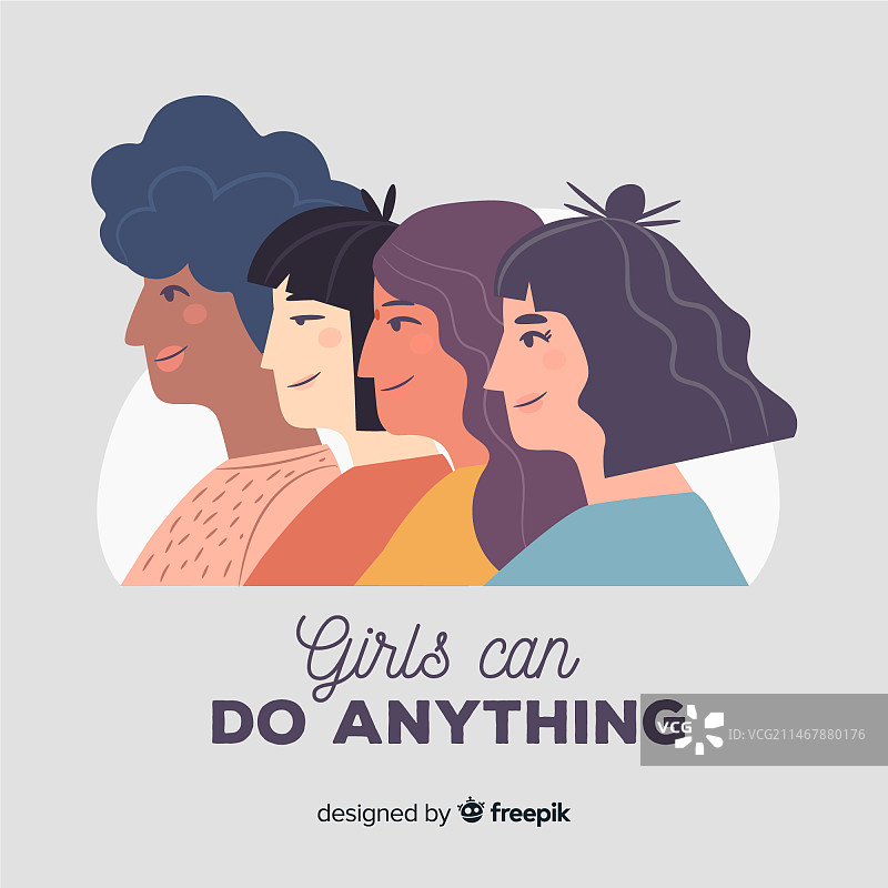 手绘国际妇女群体图片素材