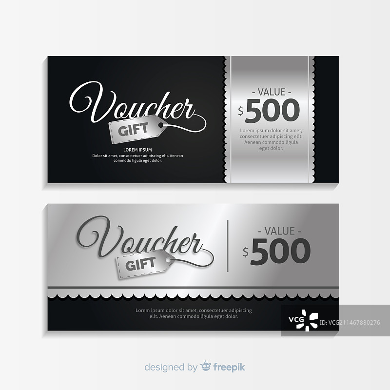 银色风格的优雅礼券图片素材