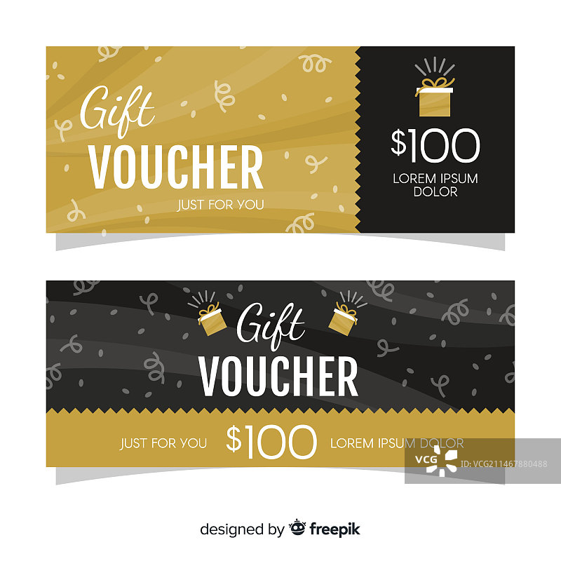 金色礼品券图片素材