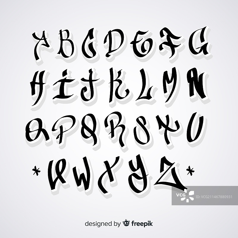 涂鸦字母表图片素材