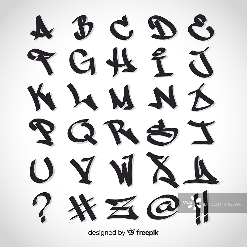 涂鸦字母表图片素材
