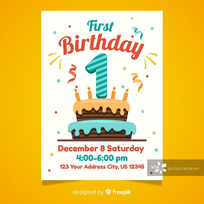 第一个生日贺卡图片素材