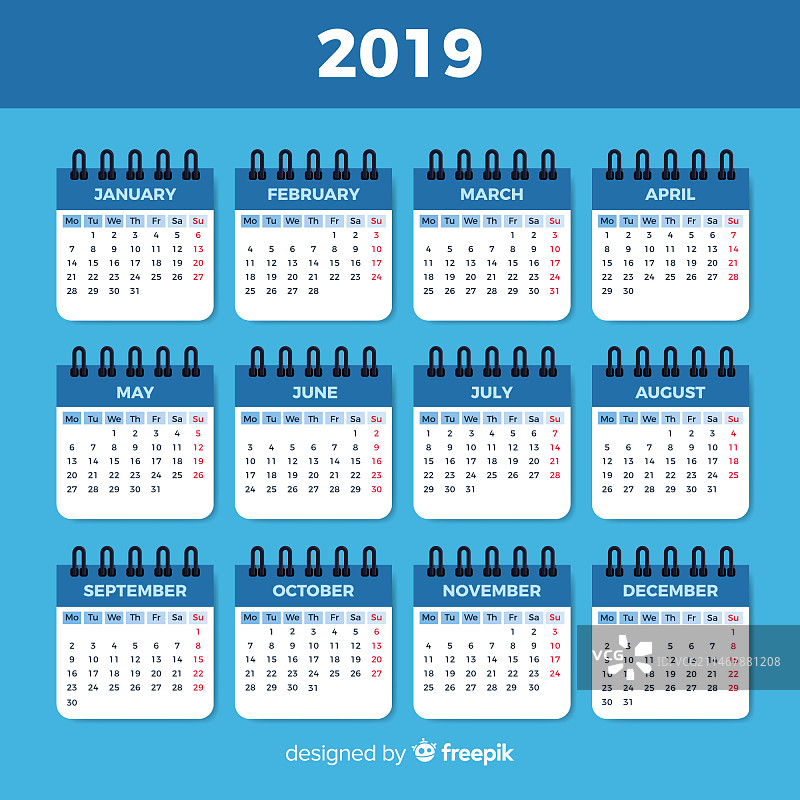 2019年日历图片素材